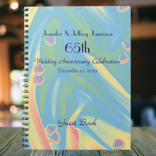 65th Anniversary Party Guest Book Hearts Notebook
