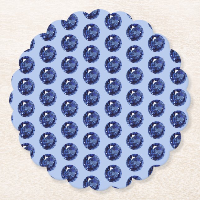 65th Anniversary Sapphire  Paper Coaster (Front)