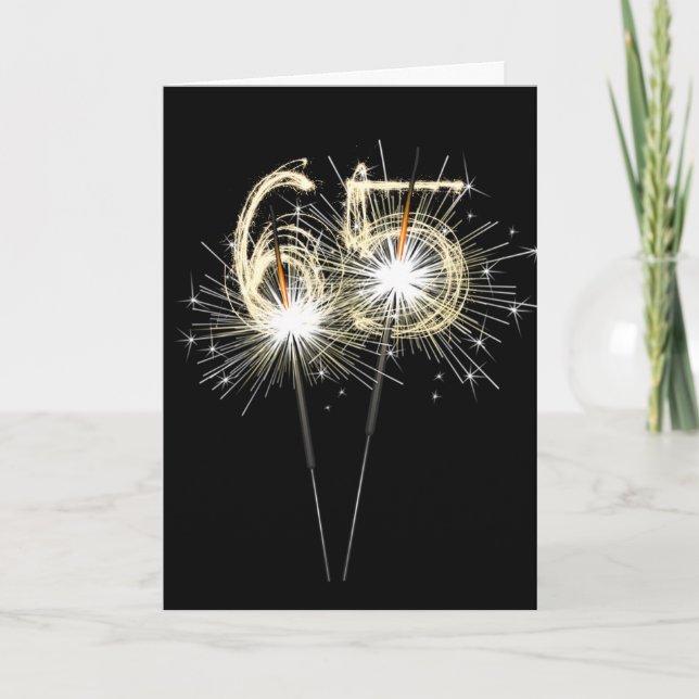 65th Anniversary Sparklers on Black   Card (Front)