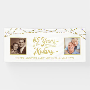 65th Anniversary Then & Now Photos Gold Names Banner