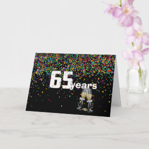 65th anniversary toast in confetti card