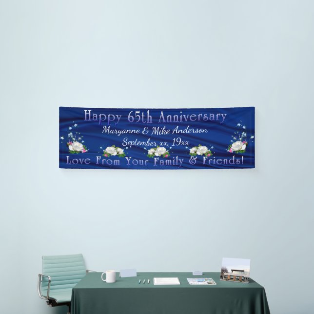 65th Anniversary White Roses Sapphire Custom Banner (Tradeshow)