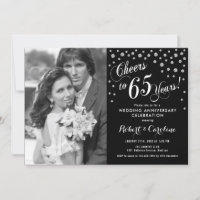65th Anniversary with Photo - Silver White Black