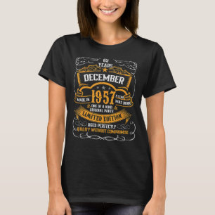 65th Birthday 65 Year Old Vintage December 1957 T-Shirt
