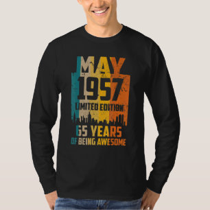 65th Birthday 65 Years Awesome Since May 1957 Vint T-Shirt