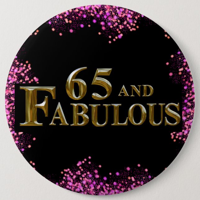 65th Birthday  6 Cm Round Badge (Front)
