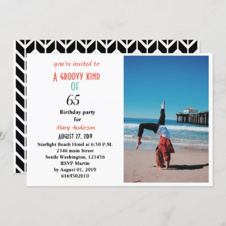 65th birthday A groovy kind of 65 birthday Invitat Invitation