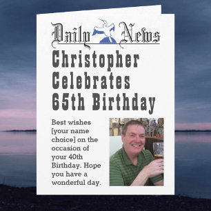 65th Birthday - Birthday Card to Personalise