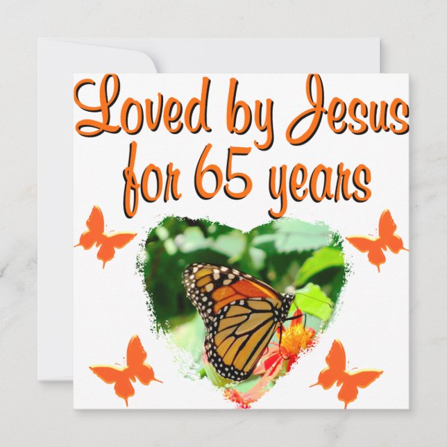 65TH BIRTHDAY BUTTERFLY CARD (Front)
