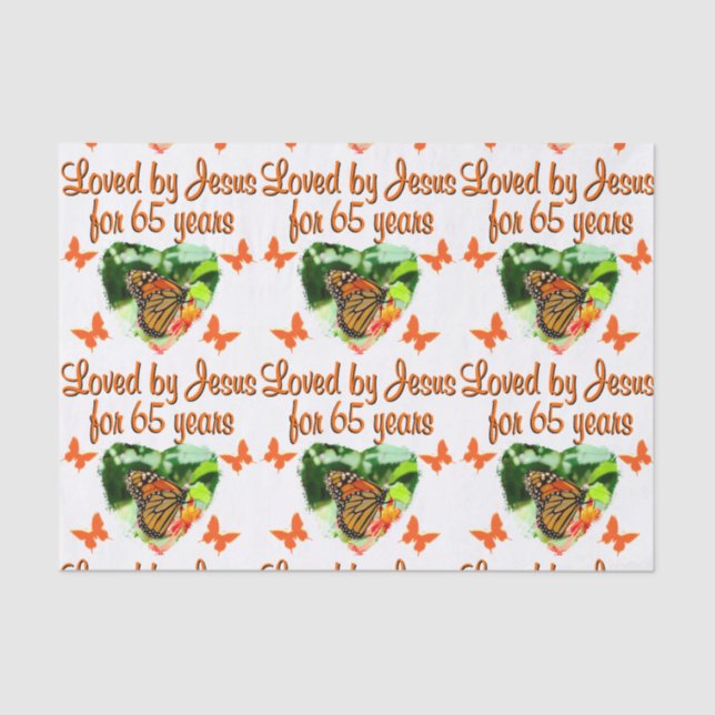65TH BIRTHDAY BUTTERFLY TISSUE PAPER (Front)