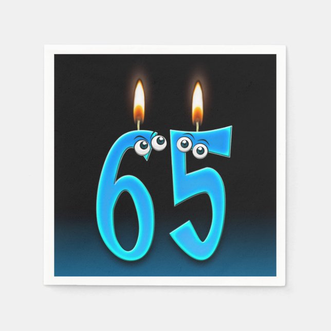 65th birthday candle with eyeballs napkin (Front)