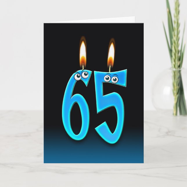 65th Birthday Candles Card (Front)