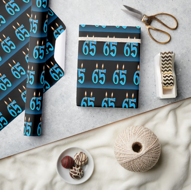 65th Birthday Candles with Eyeballs Wrapping Paper (Crafts)