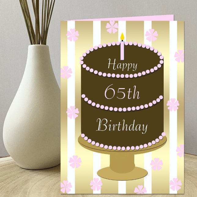 65th Birthday Card Cake in Pink (Creator Uploaded)