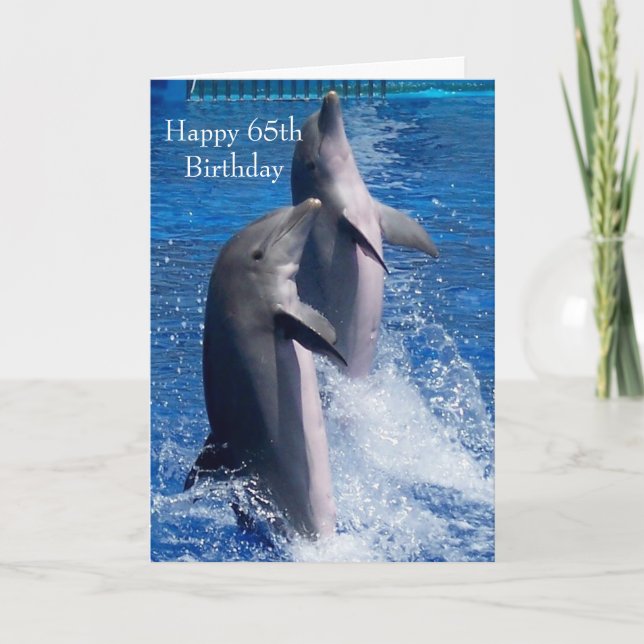 65th Birthday Card Dolphins (Front)