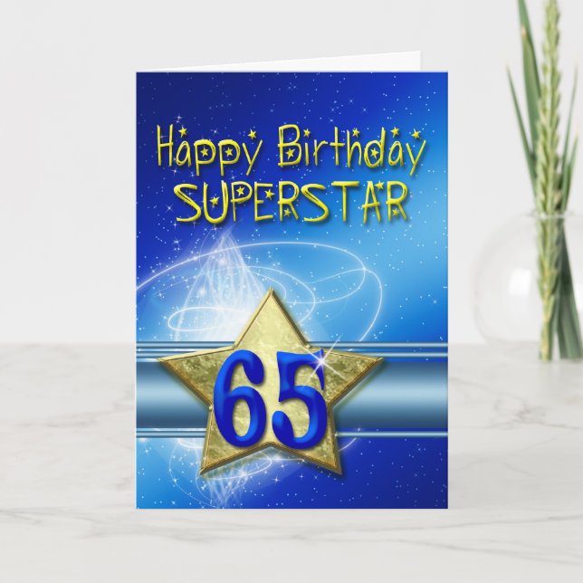 65th Birthday card for Superstar (Front)