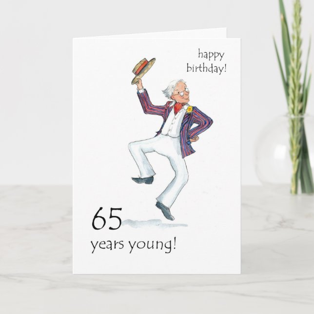 65th Birthday Card - Man Dancing (Front)