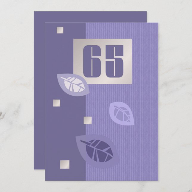 65th Birthday Celebration Custom Invitations (Front/Back)
