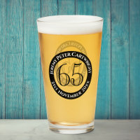 65th Birthday Celebration Glass