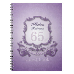 65th Birthday Celebration Vintage Frame Guest Book