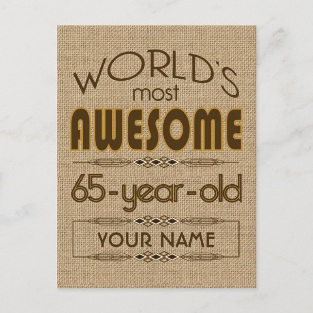 65th Birthday Celebration World Best Fabulous Invitation Postcard (Front)
