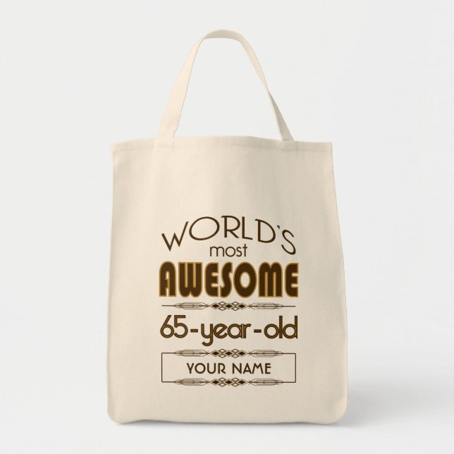65th Birthday Celebration World Best Fabulous Tote Bag (Front)