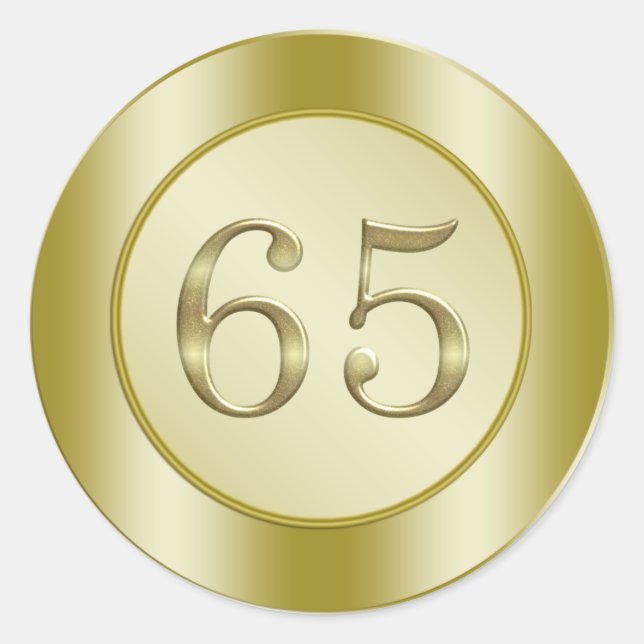 65th Birthday Classic Round Sticker (Front)