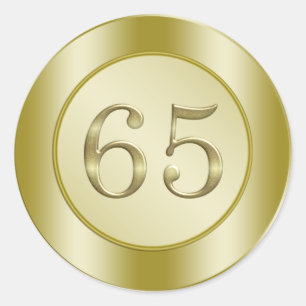 65th Birthday Classic Round Sticker