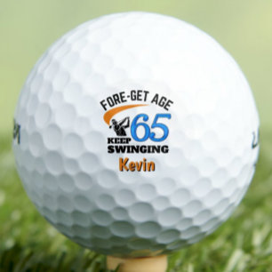65th Birthday Coworker Gift Funny Blue Custom Golf Balls