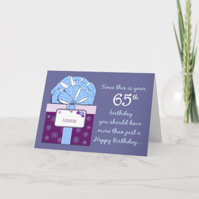 65th Birthday Customisable Card (Front)