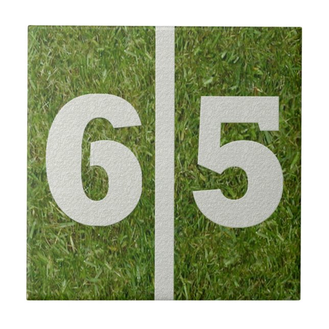 65th Birthday Football Customisable Tile (Front)