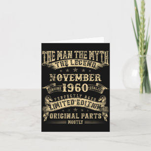 65th Birthday For Men Mythology Of November 1960 Card