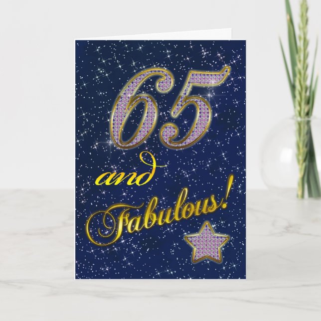 65th birthday for someone Fabulous Card (Front)