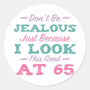 65th Birthday For Women Classic Round Sticker