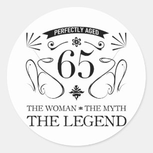 65th Birthday For Women Classic Round Sticker