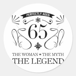 65th Birthday For Women Classic Round Sticker