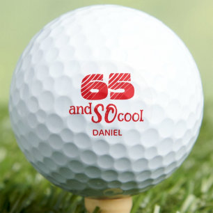65th Birthday Friend Gift SO Cool Orange Red Golf Balls
