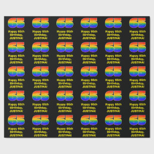 65th Birthday: Fun, Colourful Rainbow Inspired # 6 Wrapping Paper