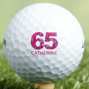 65th Birthday Gift for Aunt – Floral 65 Design Golf Balls