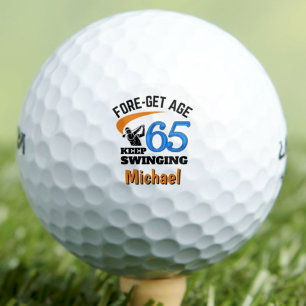65th Birthday Gift for Dad Funny Blue Golf Balls