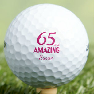 65th Birthday Gift for Friend Pink Amazing Stylish Golf Balls