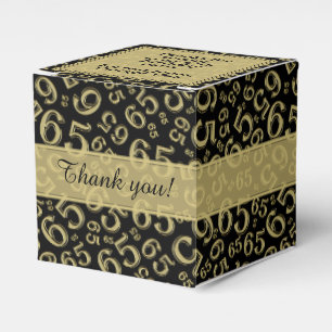 65th Birthday Gold/Black Collage Pattern Favour Box