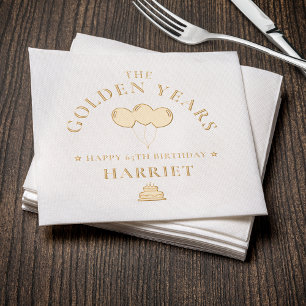 65th Birthday Golden Years Foil Napkins