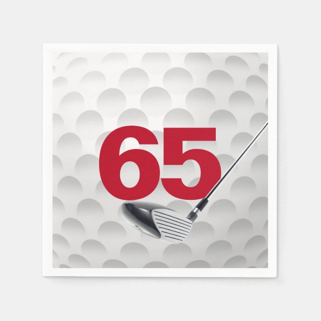 65th Birthday Golf Ball Napkin (Front)