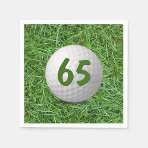 65th Birthday Golf Ball on Grass Napkin