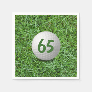 65th Birthday Golf Ball on Grass  Napkins
