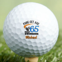 65th Birthday Golf Balls 65 Years Funny Gift Blue