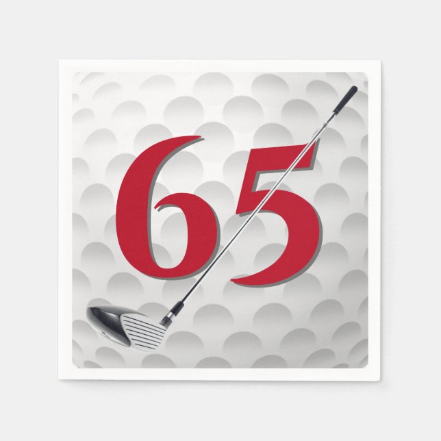 65th Birthday Golf Club Napkins (Front)