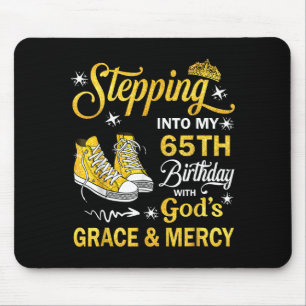 65th birthday grace and mercy christian blessed mouse mat