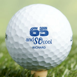65th Birthday Grandfather Gift Blue Cool Golfer Golf Balls